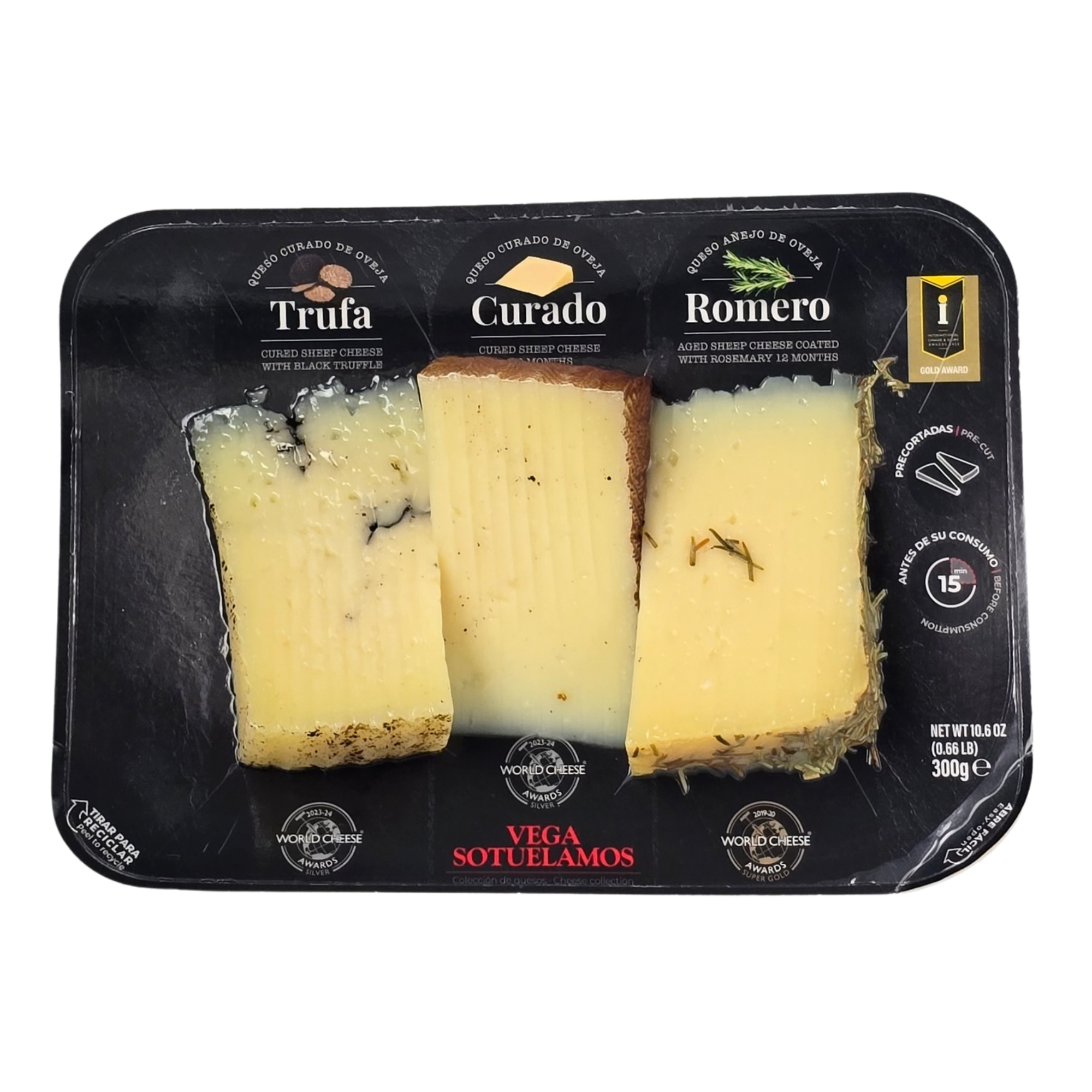 Vega Sotuelamos Cheese Assorted (Rosemary, Cured Sheeps Cheese, Black Truffle x100g)