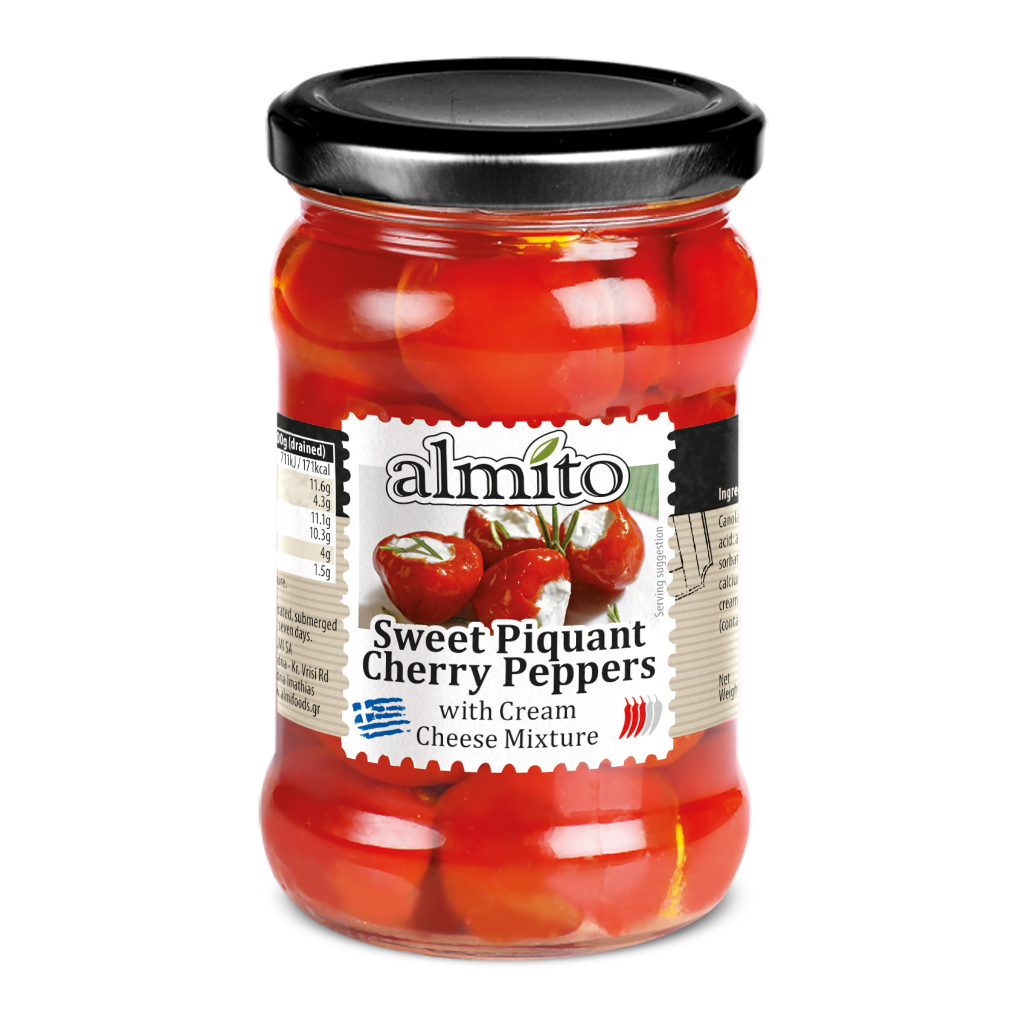 Almito Sweet Piquant Cherry Peppers with Cream Cheese 280g