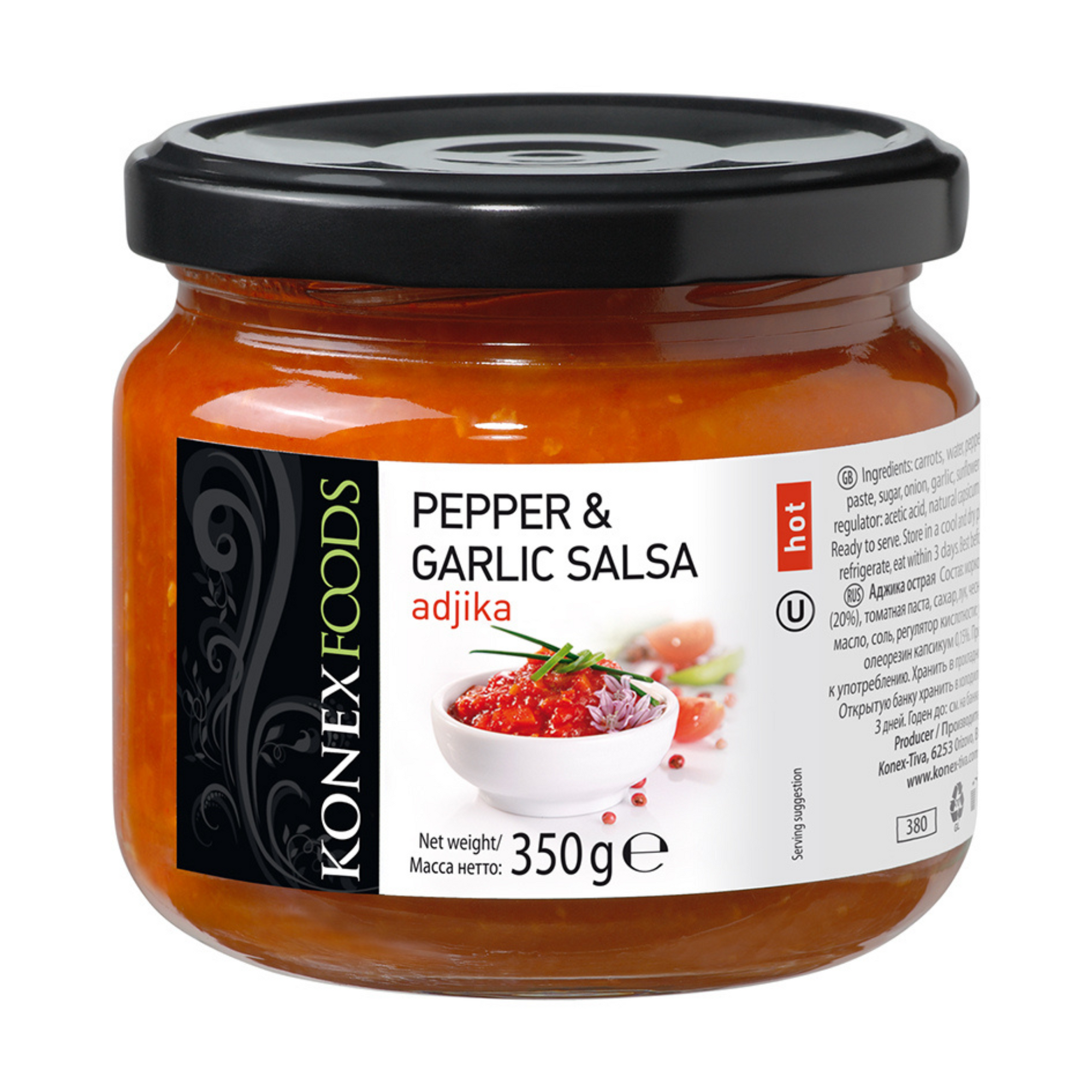 Konex Adjika Pepper & Garlic Hot Salsa 350g