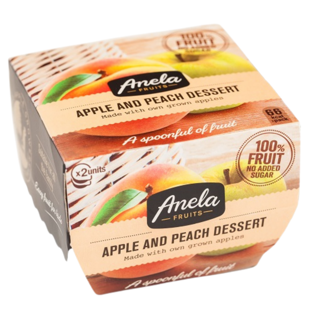 Anela Fruits Apple & Peach Puree Cup 2x100g