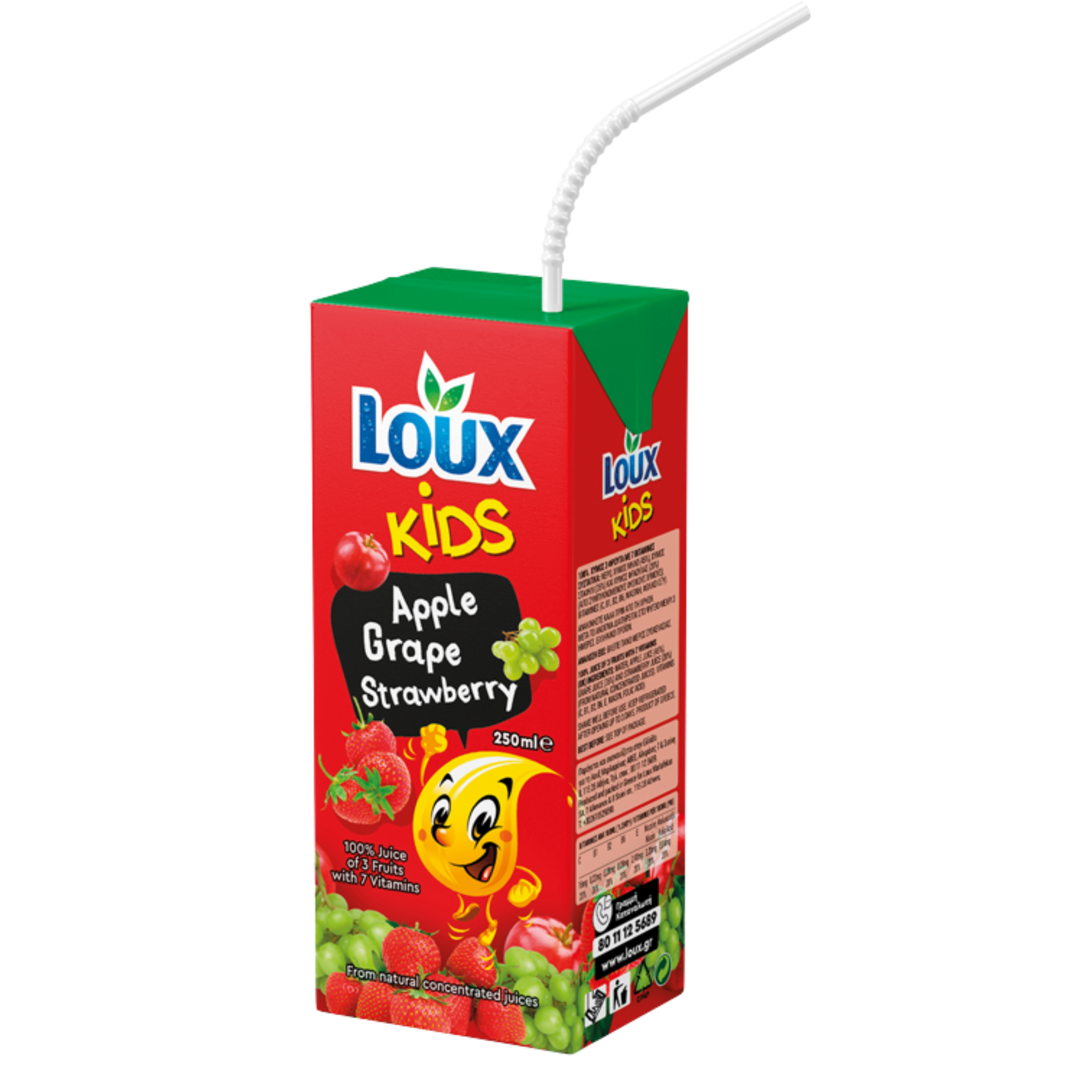 9 pack - Loux Strawberry Grape Apple Juice 250ml