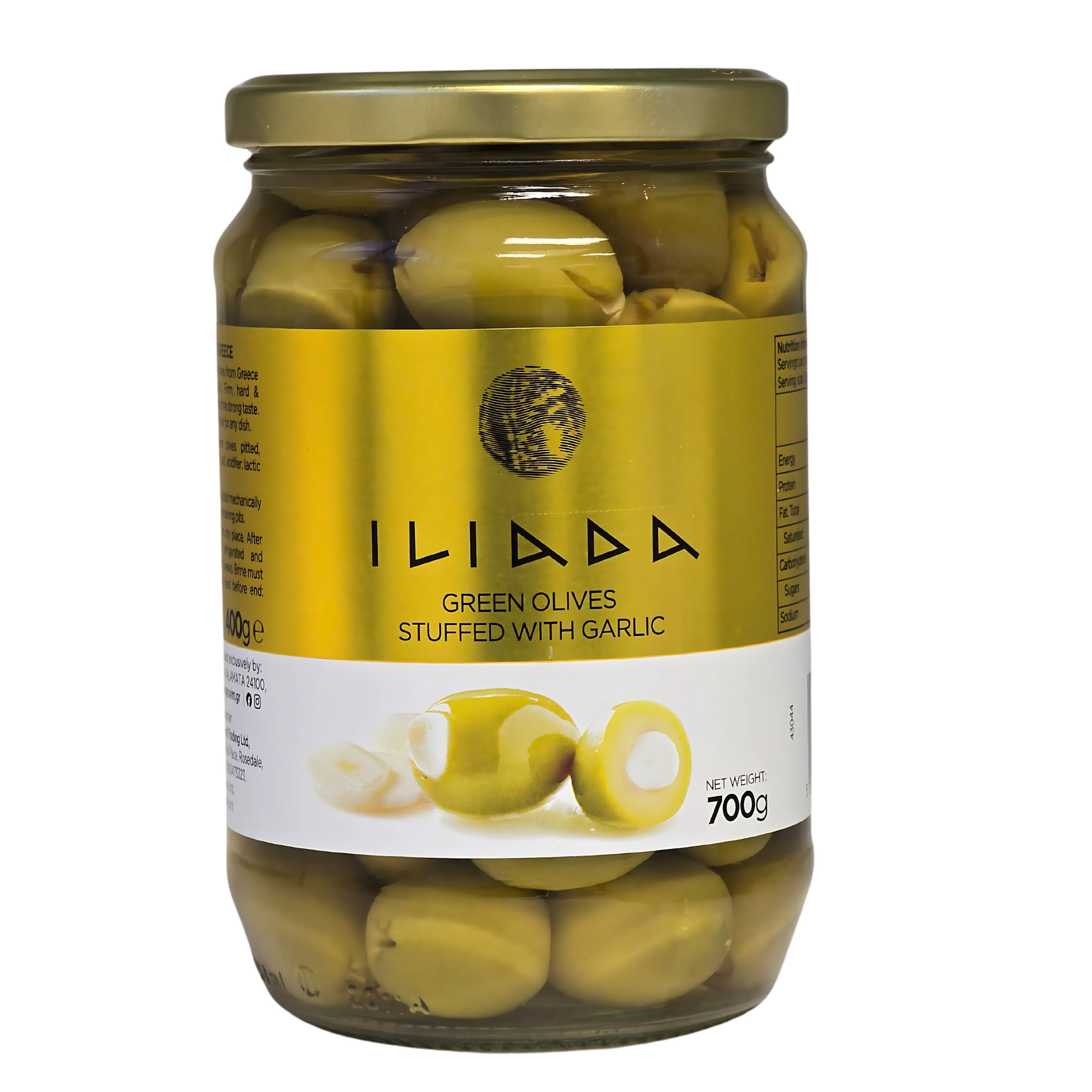Green Olives stuffed w/ Garlic 'Iliada' 700g